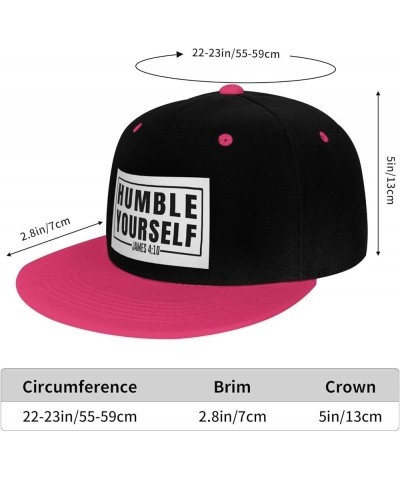 Humble Yourself Snapback Hat for Men Women Baseball Cap Trucker Flat Bill Hats Dad Caps Pink $11.39 Baseball Caps