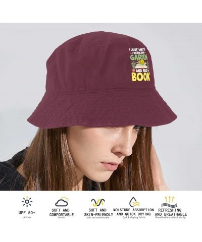 I just Want to Work in My Garden and Read Book Bucket Hats Bucket Hat Trendy Men Hat Dance Accessories for Hiking Deep Rose $...