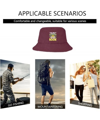 I just Want to Work in My Garden and Read Book Bucket Hats Bucket Hat Trendy Men Hat Dance Accessories for Hiking Deep Rose $...