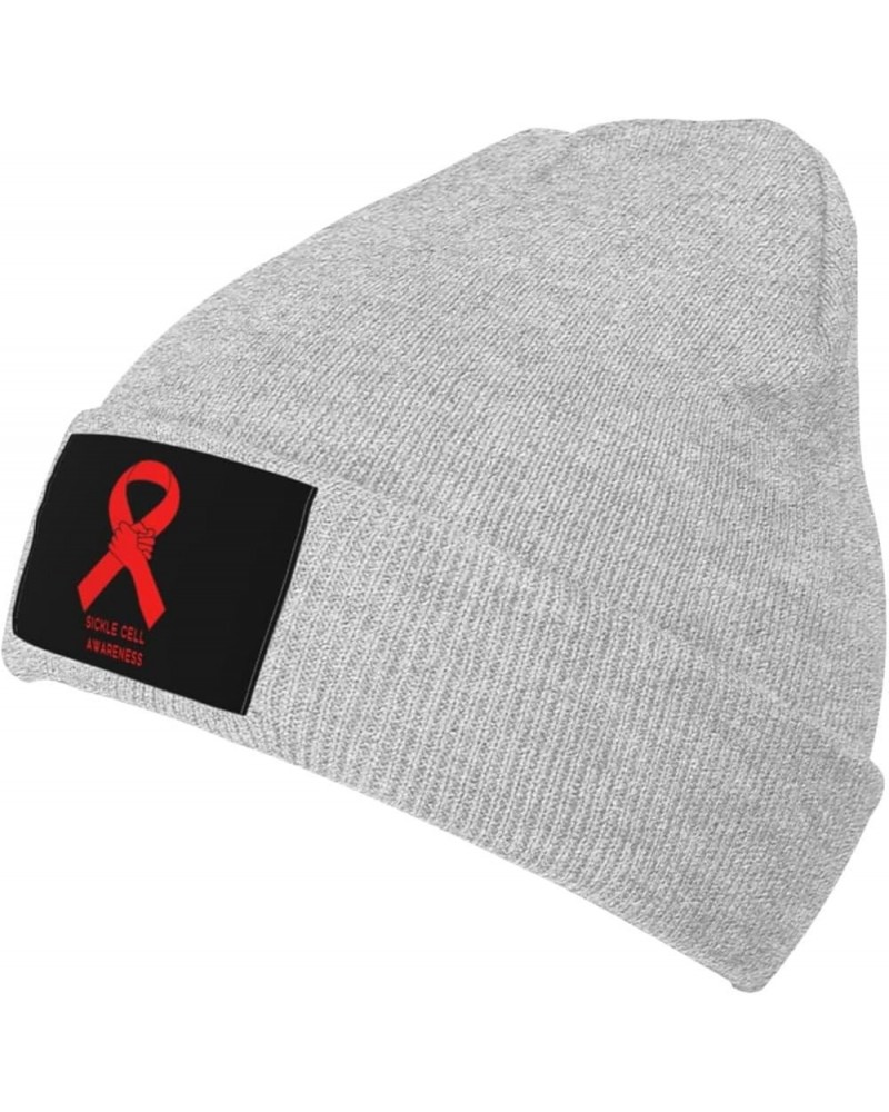 Unisex Sickle Cell Awareness Knit Beanie Hat,Soft Warm Skull Cap Winter Hat Knit Cuffed Beanie for Men and Women Gray $10.57 ...