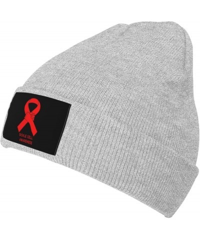 Unisex Sickle Cell Awareness Knit Beanie Hat,Soft Warm Skull Cap Winter Hat Knit Cuffed Beanie for Men and Women Gray $10.57 ...