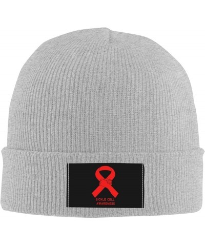 Unisex Sickle Cell Awareness Knit Beanie Hat,Soft Warm Skull Cap Winter Hat Knit Cuffed Beanie for Men and Women Gray $10.57 ...