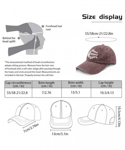 Fishy Hat Here Fishy Cap Running Cap Pigment Black Womens Beach Hat Gifts for Women Golf Cap Wine Red $9.68 Baseball Caps