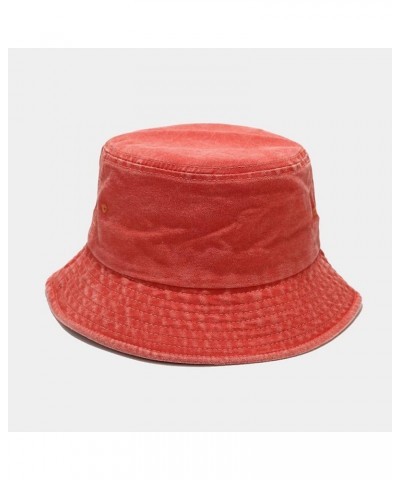 Fishing Hat Men Washed Cotton Retro Fisherman's Hat Fashionable Men's and Women's Outdoor Sun Sun Visor Orange $8.79 Visors