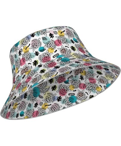 Various Languages Mother Women's Bucket Hats Unisex Double-Side-Wear Reversible Bucket Hat with Reflective Strips Turtle Prin...