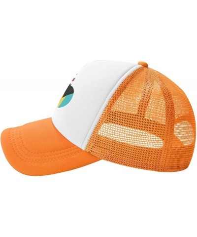 American Bahamas Flag Love Heart Mesh Baseball Cap Orange $10.49 Baseball Caps