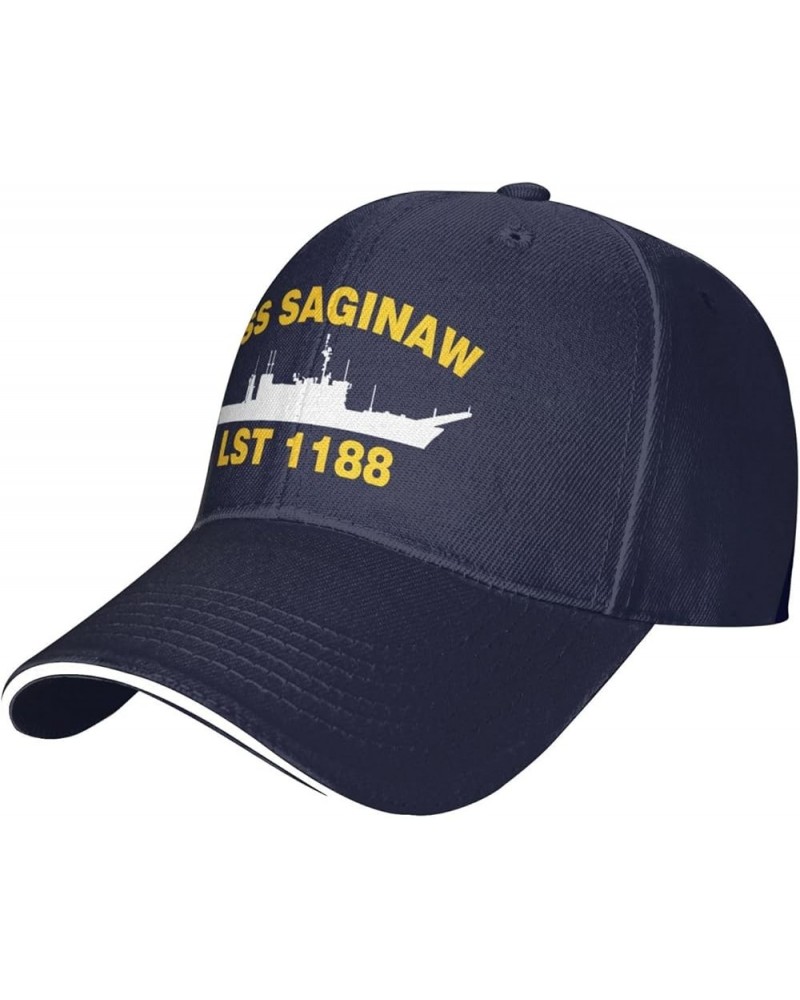 USS Saginaw LST 1188 Flag Cowboy Hats Baseball Caps Vintage Sandwich Cap Children Cap Navy Blue $17.49 Newsboy Caps