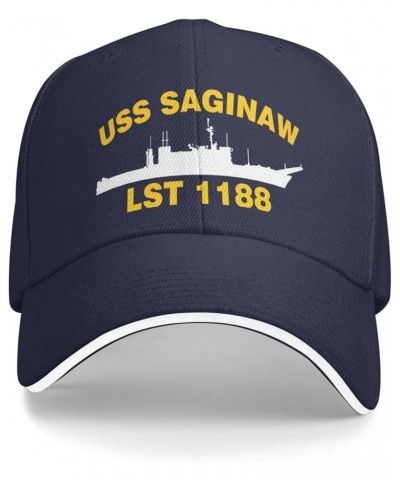 USS Saginaw LST 1188 Flag Cowboy Hats Baseball Caps Vintage Sandwich Cap Children Cap Navy Blue $17.49 Newsboy Caps