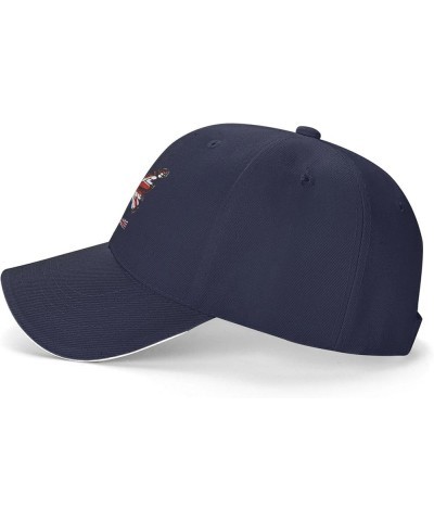 Butterfly Britain Flag Baseball Cap for Men Women Navy Blue $11.75 Baseball Caps