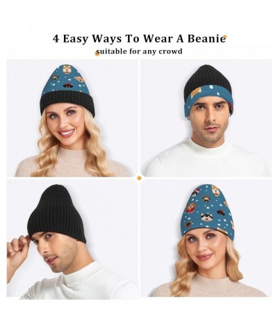 Christmas Dogs Snowflakes Beanie Hats for Women Men Winter Hat Knit Skull Cap Beanies Women for Camping Winter Boys Multicolo...