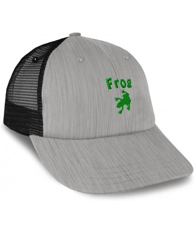 Custom Trucker Hat Baseball Cap Frog Reptiles Nature Cotton Scales Dad Hats for Men & Women Heather Gray Black Design Only $1...