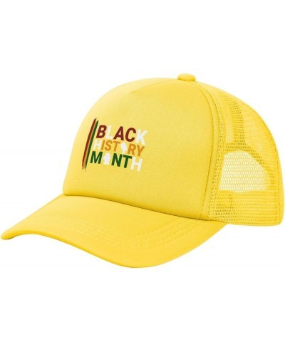 Black History Month African American Baseball Cap Casual Man Woman Baseball Caps Adjusting Solid Color Mesh Golf Hat Yellow $...