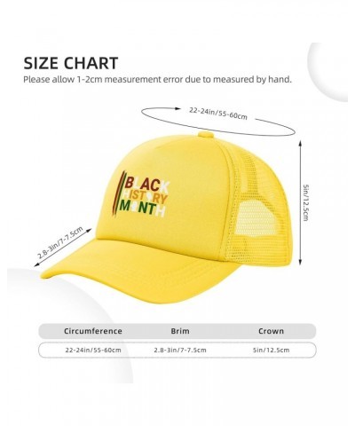 Black History Month African American Baseball Cap Casual Man Woman Baseball Caps Adjusting Solid Color Mesh Golf Hat Yellow $...