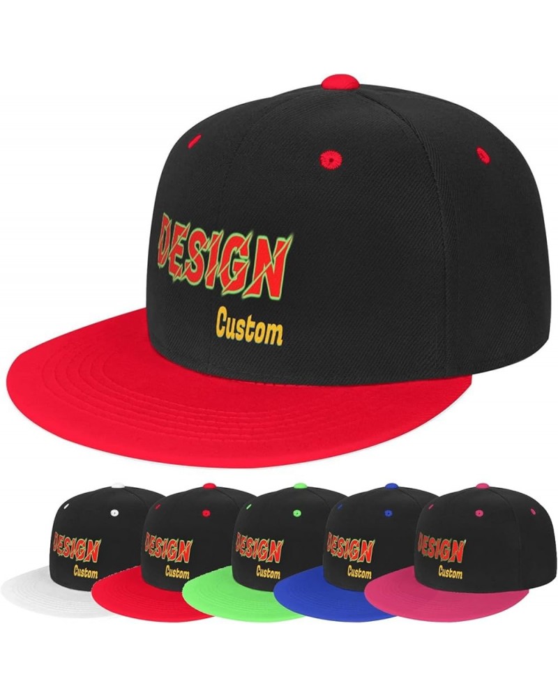 Customized Cap Your Design Here,Personalized Caps,Custom Cap Design Your Own Classic Mens Womens Trucker Cap Red $8.58 Baseba...