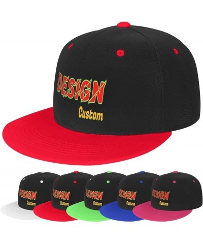 Customized Cap Your Design Here,Personalized Caps,Custom Cap Design Your Own Classic Mens Womens Trucker Cap Red $8.58 Baseba...