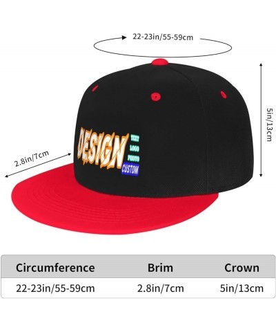 Customized Cap Your Design Here,Personalized Caps,Custom Cap Design Your Own Classic Mens Womens Trucker Cap Red $8.58 Baseba...