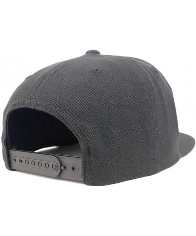 Number 11 Gold Thread Flat Bill Snapback Baseball Cap Charcoal $13.50 Baseball Caps