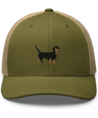 Dachshund Trucker hat, Embroidered Unisex hat, Dachshund Wiener Doxie, Design 3. Moss/ Khaki $16.92 Baseball Caps