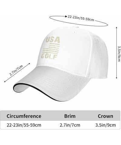 USA Golf Baseball Cap for Men Women Adjustable Funny Dad Hat White $12.96 Baseball Caps