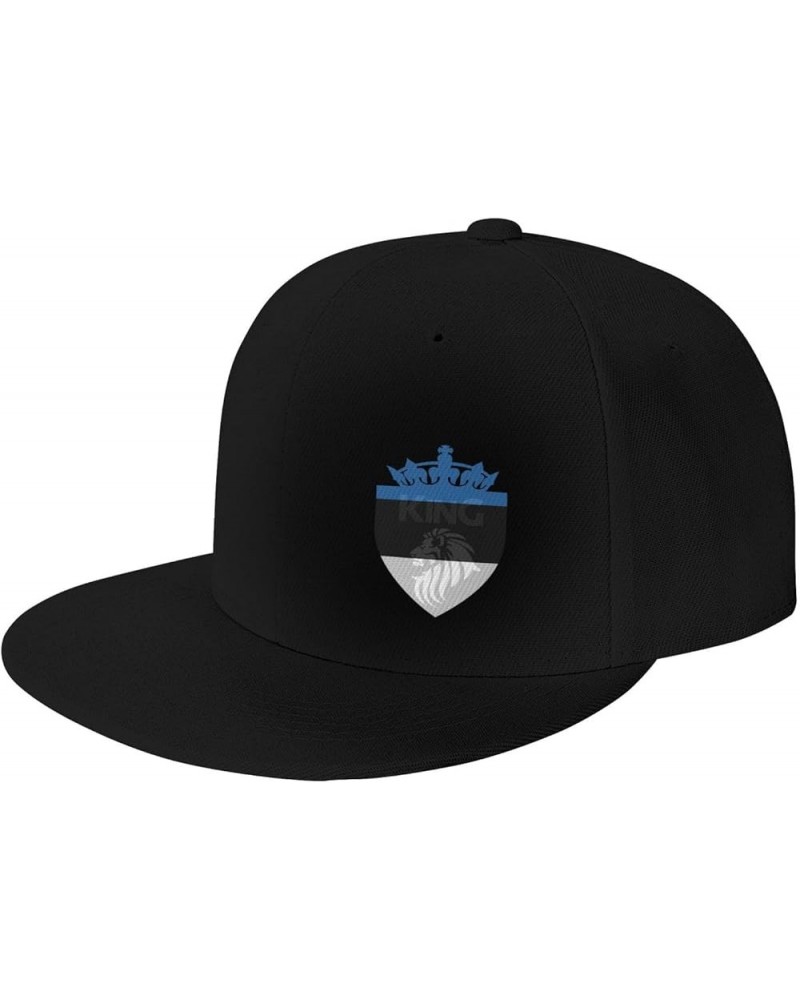 Snapback Baseball Cap Crown Lion Estonia Flag Classic Dad Trucker Flat Bill Brim Hat Black $8.60 Baseball Caps