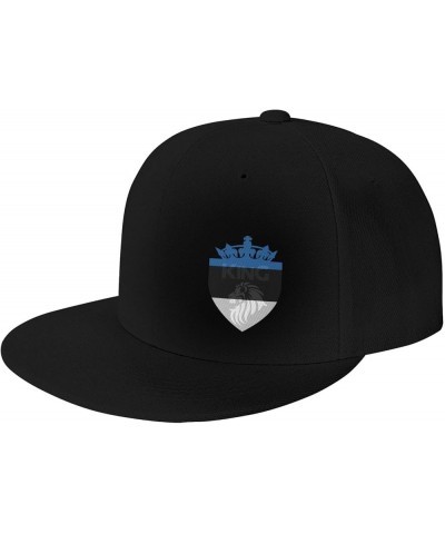 Snapback Baseball Cap Crown Lion Estonia Flag Classic Dad Trucker Flat Bill Brim Hat Black $8.60 Baseball Caps