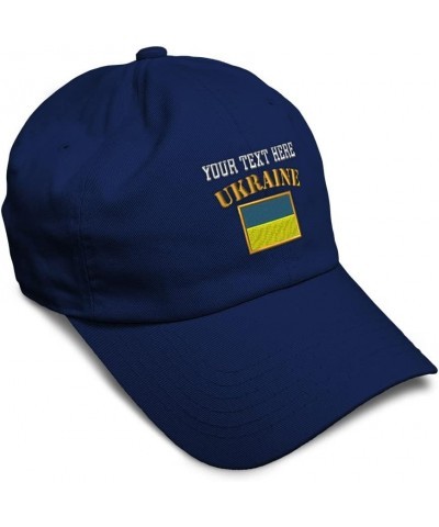 Soft Baseball Cap Ukraine Flag Embroidery Flags World Cup Soccer Cotton Embroidered Dad Hats for Men & Women Navy Personalize...