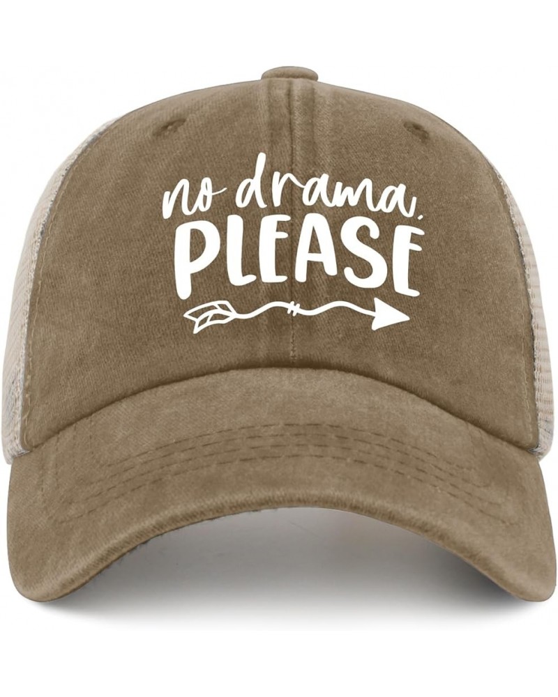 No Drama Please Golf Hat Mens Black Hat AllBlack Trucker Hats Gifts for Grandpa Running Hats Pigment Khaki02 $10.49 Cowboy Hats