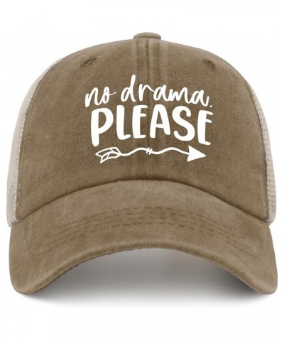 No Drama Please Golf Hat Mens Black Hat AllBlack Trucker Hats Gifts for Grandpa Running Hats Pigment Khaki02 $10.49 Cowboy Hats