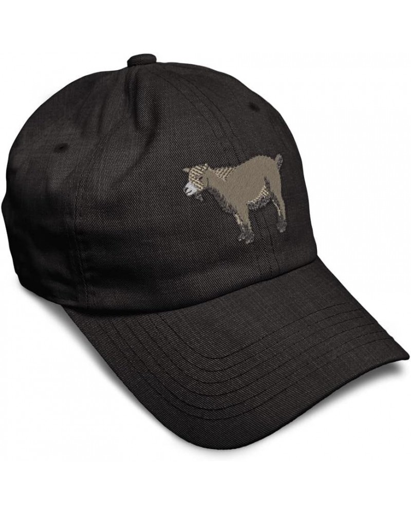 Soft Baseball Cap Pygmy Goat Embroidery Farm and Domesticated Animals Twill Cotton Dad Hats for Men & Women Dark Denim Design...