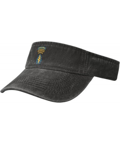 Special Forces Ranger Airborne Sport Sun Visor Hats Adjustable Empty Top Baseball Cap Denim Cap Black Black $10.05 Visors