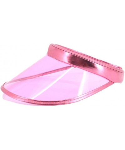 Women Sun Visors Hologram Wide Brim Thicker Sweatband UV Protective Sportswear Visors Sunhat Pink2 $15.89 Visors