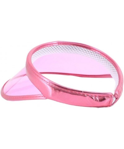 Women Sun Visors Hologram Wide Brim Thicker Sweatband UV Protective Sportswear Visors Sunhat Pink2 $15.89 Visors