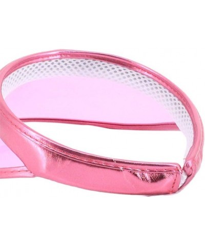 Women Sun Visors Hologram Wide Brim Thicker Sweatband UV Protective Sportswear Visors Sunhat Pink2 $15.89 Visors