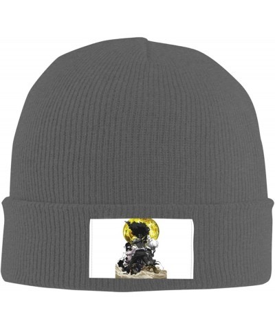 Afro Anime Samurai Knit Hat Winter Ski Warm Knitted Caps Plain Cuffed Beanie for Men Women Black Deep Heather $11.30 Skullies...