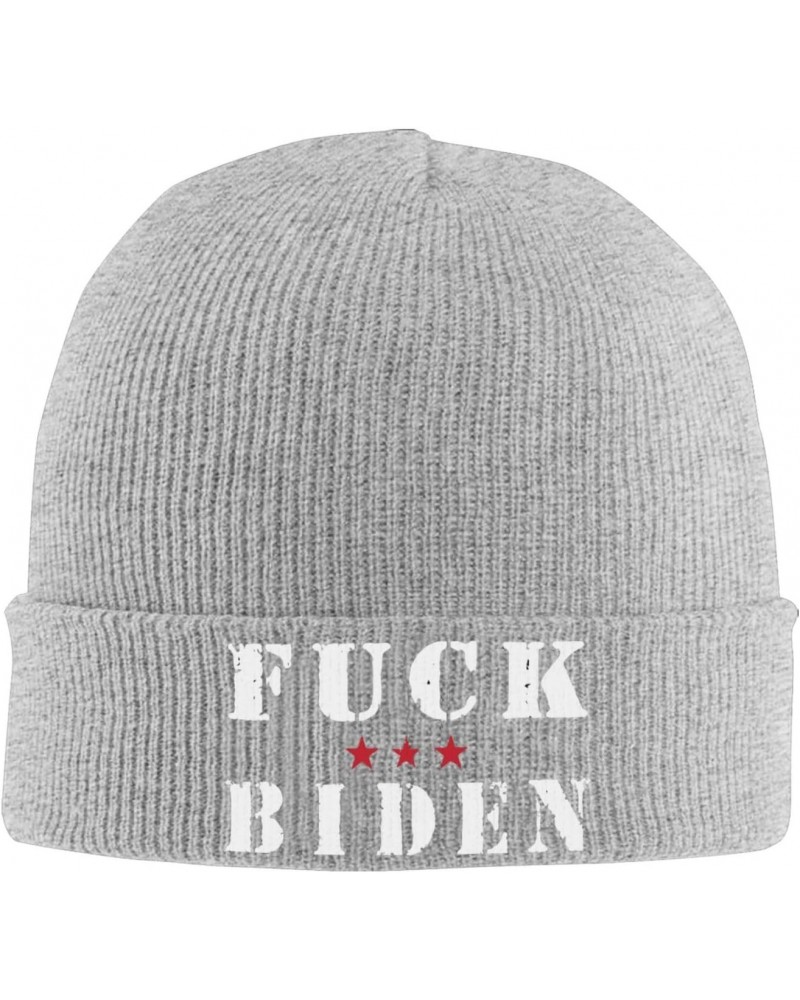 Fuck Joe Biden Knit Hats Winter Warm Chunky Beanie Hat for Men Women Gray $10.23 Skullies & Beanies