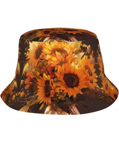 Tahitian Vacation Unisex Reflective Bucket Hat - Rave Summer Travel Beach Sun Hat, Foldable & Ideal for Festivals Sunflowers ...