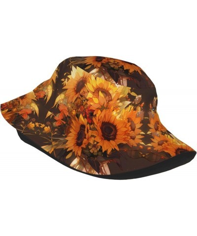 Tahitian Vacation Unisex Reflective Bucket Hat - Rave Summer Travel Beach Sun Hat, Foldable & Ideal for Festivals Sunflowers ...