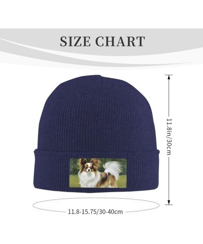 Knitted Hat Cute Dog Print Beanie for Women Soft Warm Beanie Cap Casual Knit Hat Men Winter Beanies Navy Blue $11.49 Skullies...