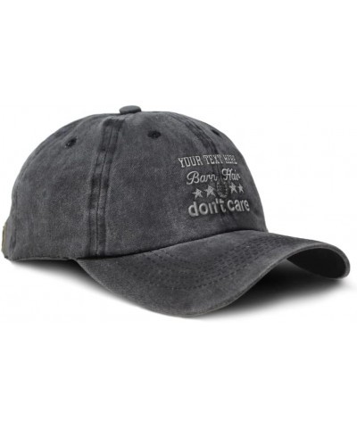 Custom Soft Washed Baseball Cap Barn Hair Don't Care Dad Hats for Men & Women Black Personalized Text Here $14.00 Baseball Caps