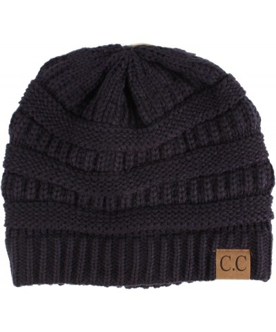 CC Classic Winter Fall Trendy Chunky Stretchy Cable Knit Beanie Hat Solid Navy $9.50 Sun Hats