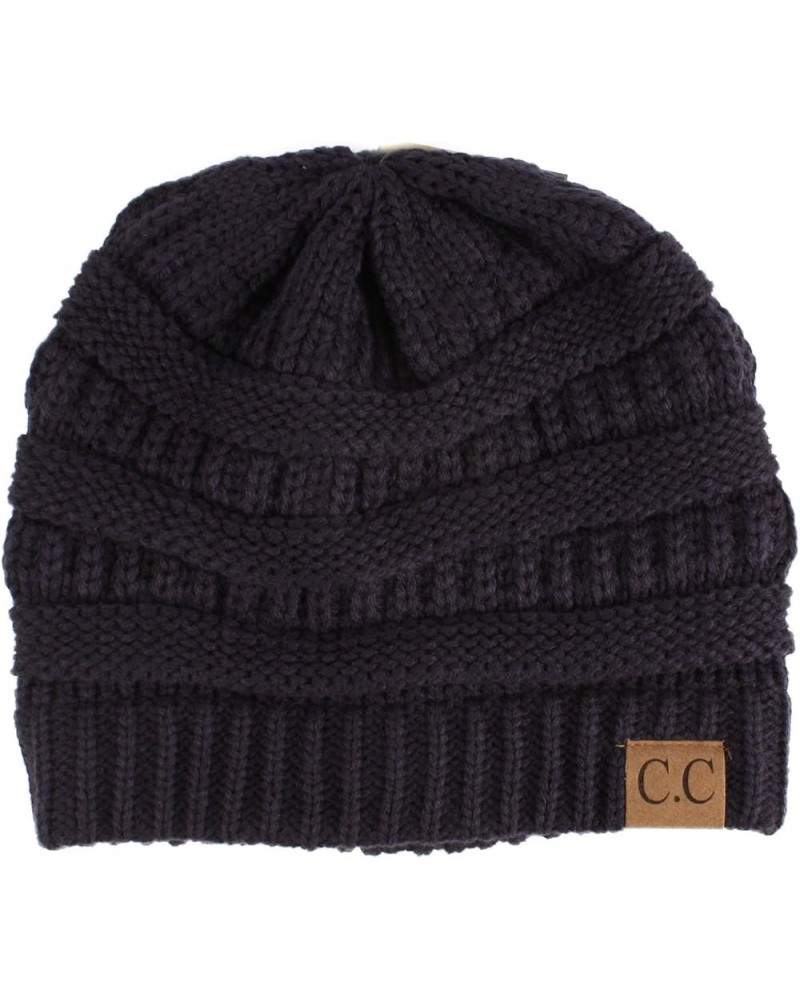 CC Classic Winter Fall Trendy Chunky Stretchy Cable Knit Beanie Hat Solid Navy $9.50 Sun Hats