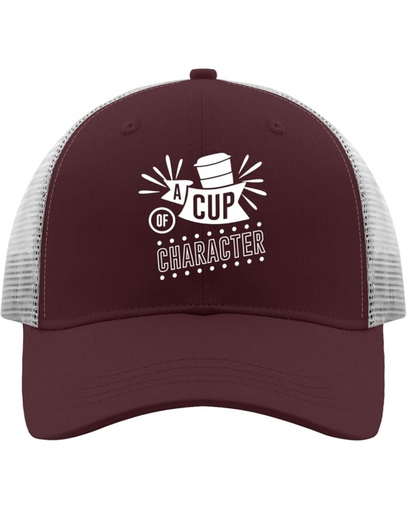 a Cup of Character caps Vintage hat Apricot Womens Bucket hat Gifts for Dad Baseball Hats Chestnut Red $9.69 Baseball Caps