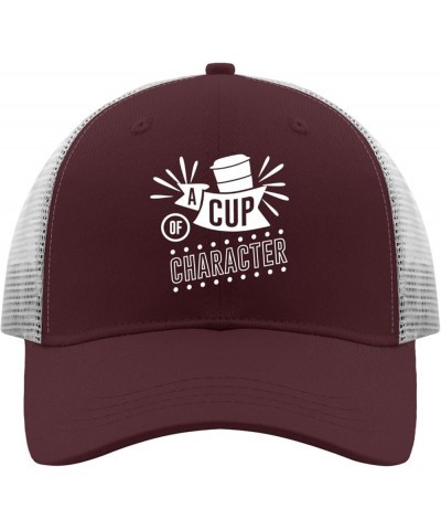 a Cup of Character caps Vintage hat Apricot Womens Bucket hat Gifts for Dad Baseball Hats Chestnut Red $9.69 Baseball Caps