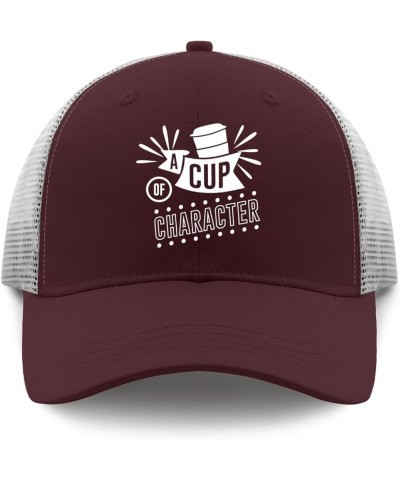 a Cup of Character caps Vintage hat Apricot Womens Bucket hat Gifts for Dad Baseball Hats Chestnut Red $9.69 Baseball Caps