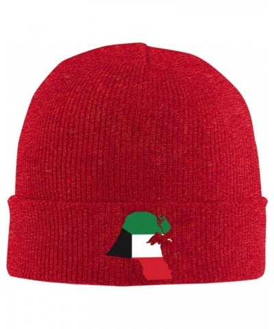 Kuwait Flag Map Beanie Hat Skull Knit Warm Cap Women Men Soft Stretch for Winter6 Red $14.56 Skullies & Beanies