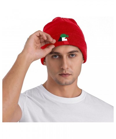 Kuwait Flag Map Beanie Hat Skull Knit Warm Cap Women Men Soft Stretch for Winter6 Red $14.56 Skullies & Beanies