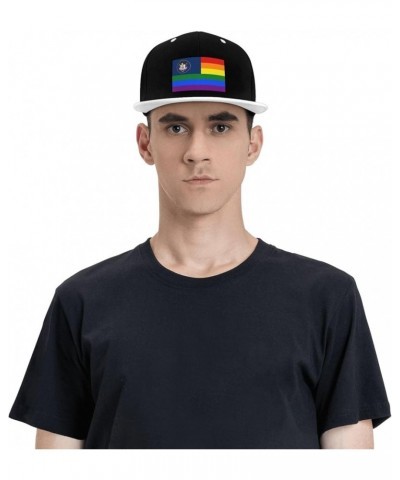 Pride Rainbow LGBT Flag of Utah Snapback Hat for Men Women Baseball Cap Trucker Flat Bill Hats Dad Caps White $11.64 Baseball...