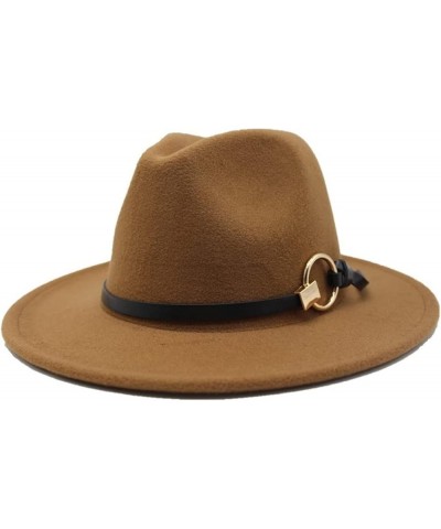 Autumn Winter Wool Men's Fedora Women's Felt Hat Ladies Sombrero Jazz Male Bowler Hat Outdoor Vintage Top Hats Light Coffee $...