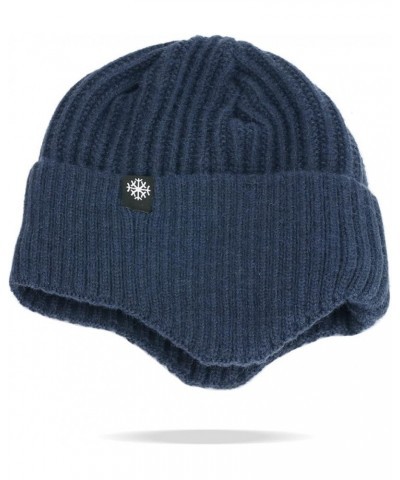 Hat Warm Chunky Cable Knit Hats Soft Thick Cute Knitted Cap Letter Hard Hat with Chin Strap for Adults Navy $9.01 Skullies & ...