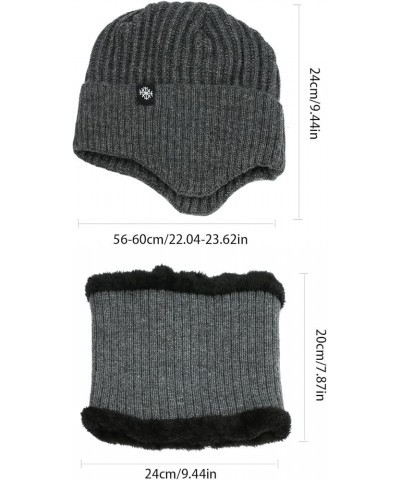 Hat Warm Chunky Cable Knit Hats Soft Thick Cute Knitted Cap Letter Hard Hat with Chin Strap for Adults Navy $9.01 Skullies & ...